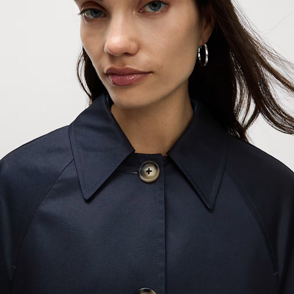 M&S Marks & Spencer navy trench car coat “sézane Clyde style” - Picture 3 of 7